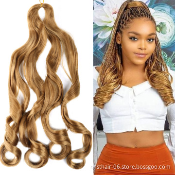 Synthetic Wireles Spiral Curls Bulk Crochet Braids Hair Extensions spiral curling wand  Loose Wave Braiding Hair Extensions